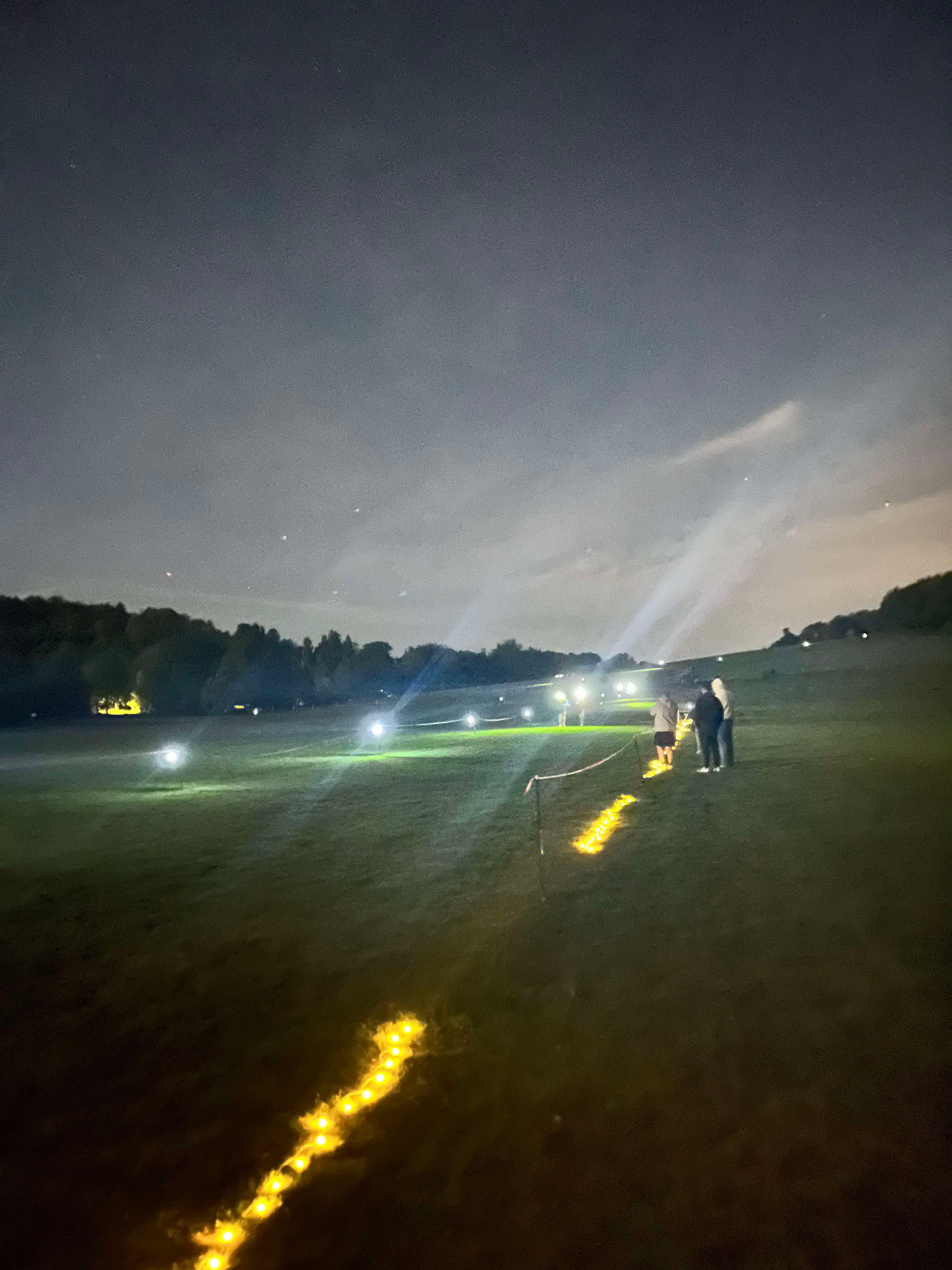 Running at night with headtorches